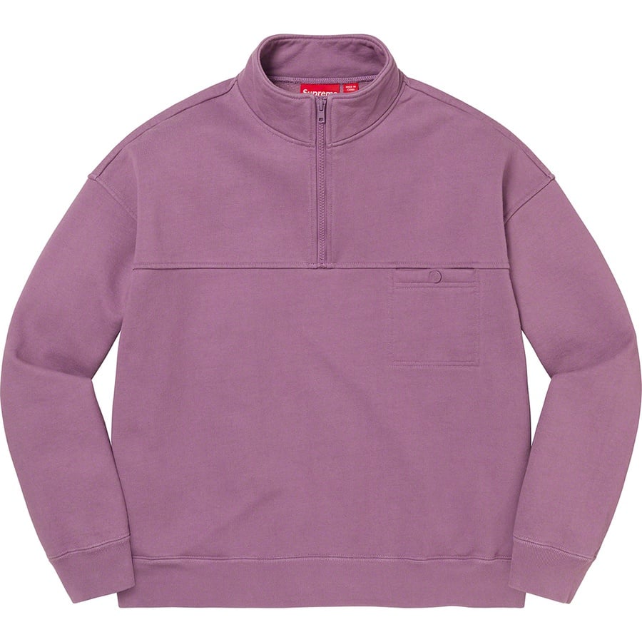 Details on Washed Half Zip Pullover Dusty Purple from fall winter
                                                    2022 (Price is $158)