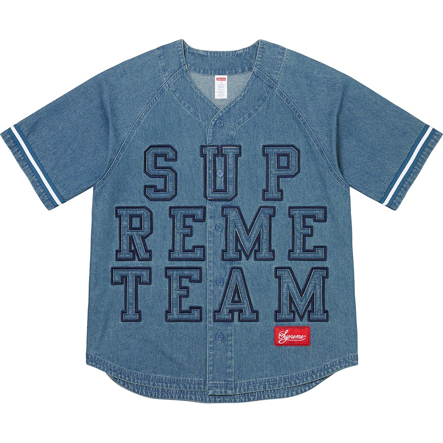 Details on Denim Baseball Jersey Blue from fall winter
                                                    2022 (Price is $148)