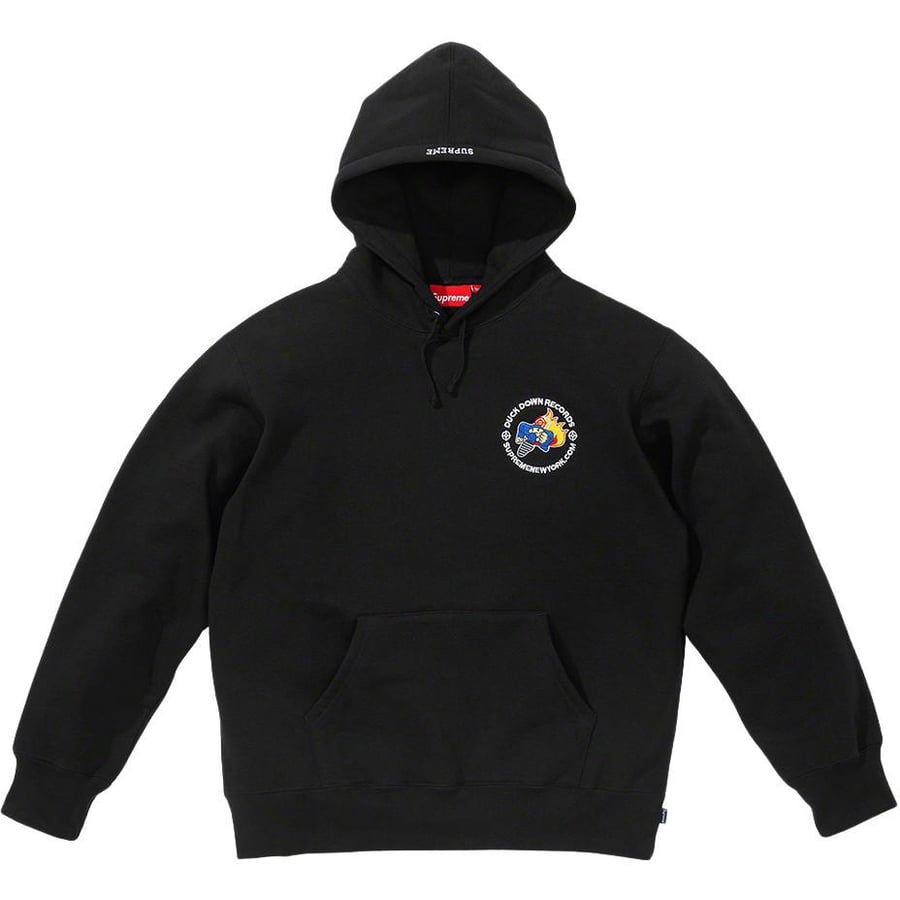 Details on Duck Down Records Hooded Sweatshirt  from fall winter
                                                    2022 (Price is $178)