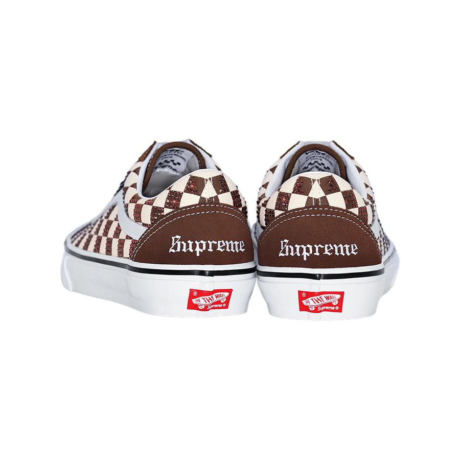 Supreme Box Logo Inspired Custom Vans Old Skool Shoes Unisex