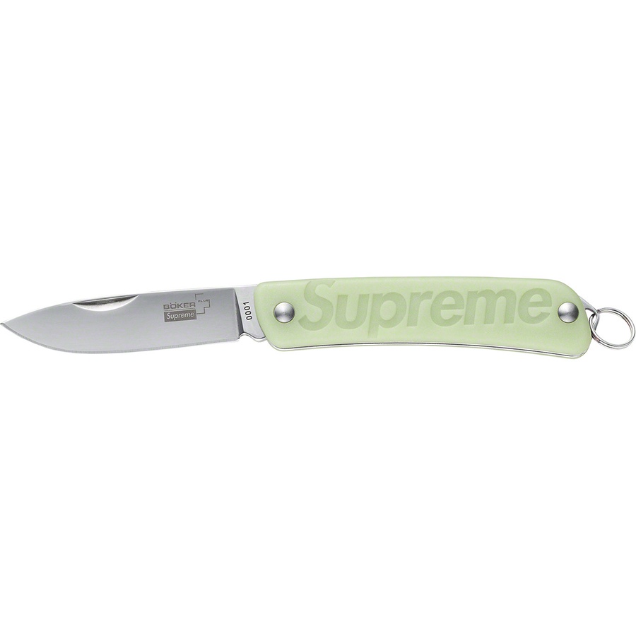 Details on Supreme Boker Glow-in-the-Dark Keychain Knife Glow-in-the-Dark from fall winter
                                                    2022 (Price is $52)