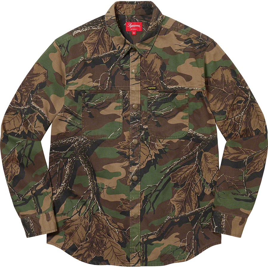 Details on Snap Work Shirt Branch Woodland Camo from fall winter
                                                    2022 (Price is $138)