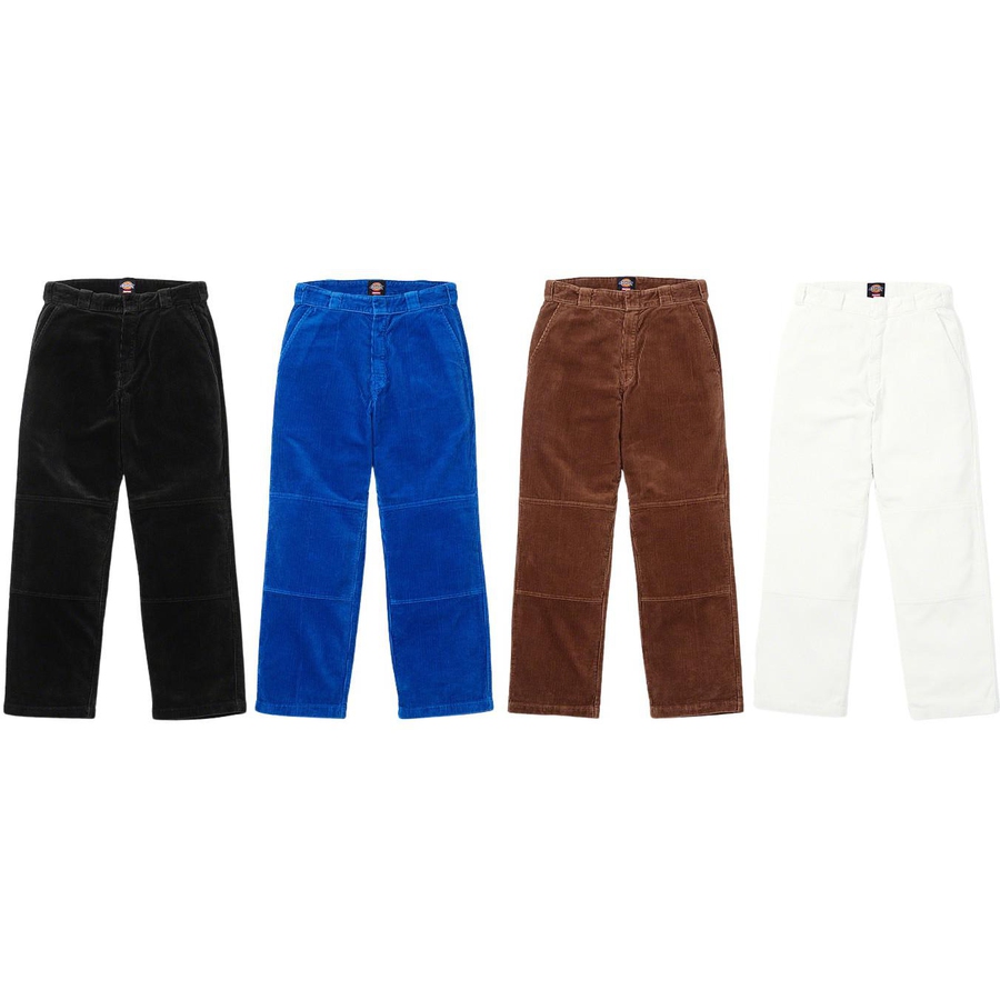 Details on Supreme Dickies Double Knee Corduroy Work Pant from fall winter
                                            2022 (Price is $138)