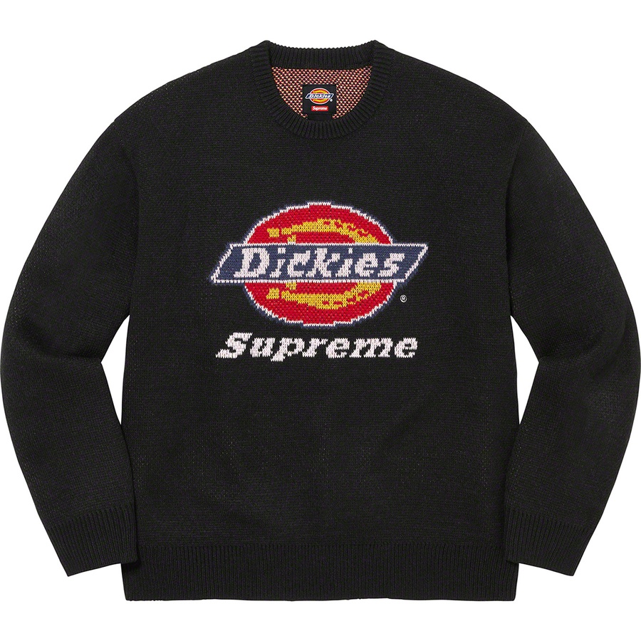 Details on Supreme Dickies Sweater Black from fall winter
                                                    2022 (Price is $148)