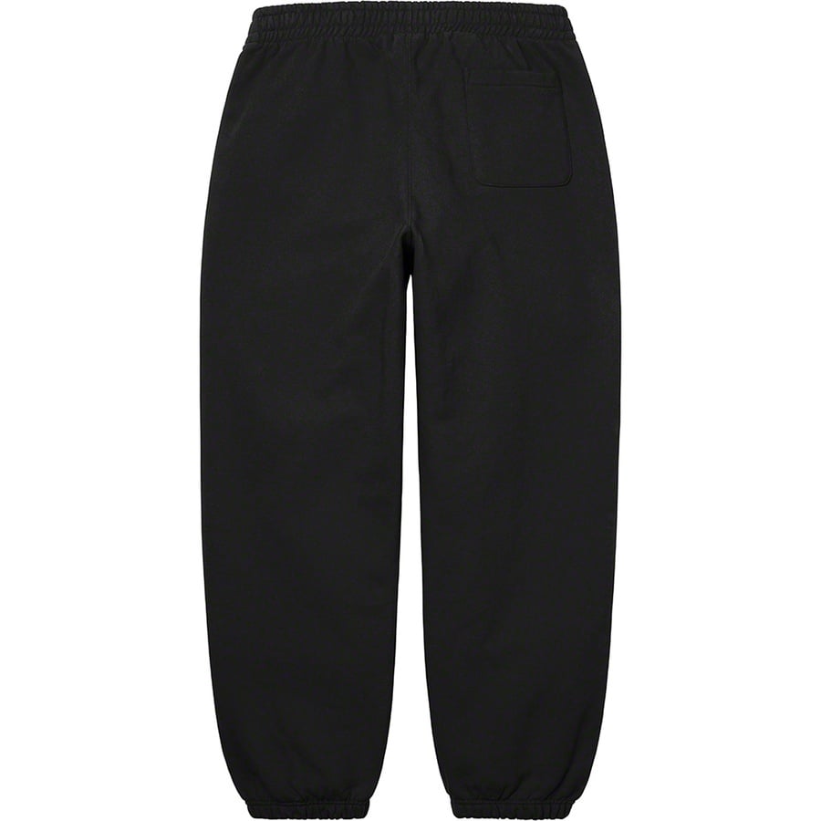Details on Satin Appliqué Sweatpant Black from fall winter
                                                    2022 (Price is $148)