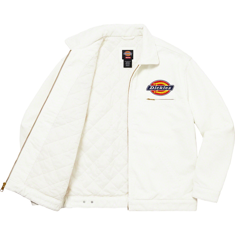 Details on Supreme Dickies Corduroy Work Jacket White from fall winter
                                                    2022 (Price is $168)