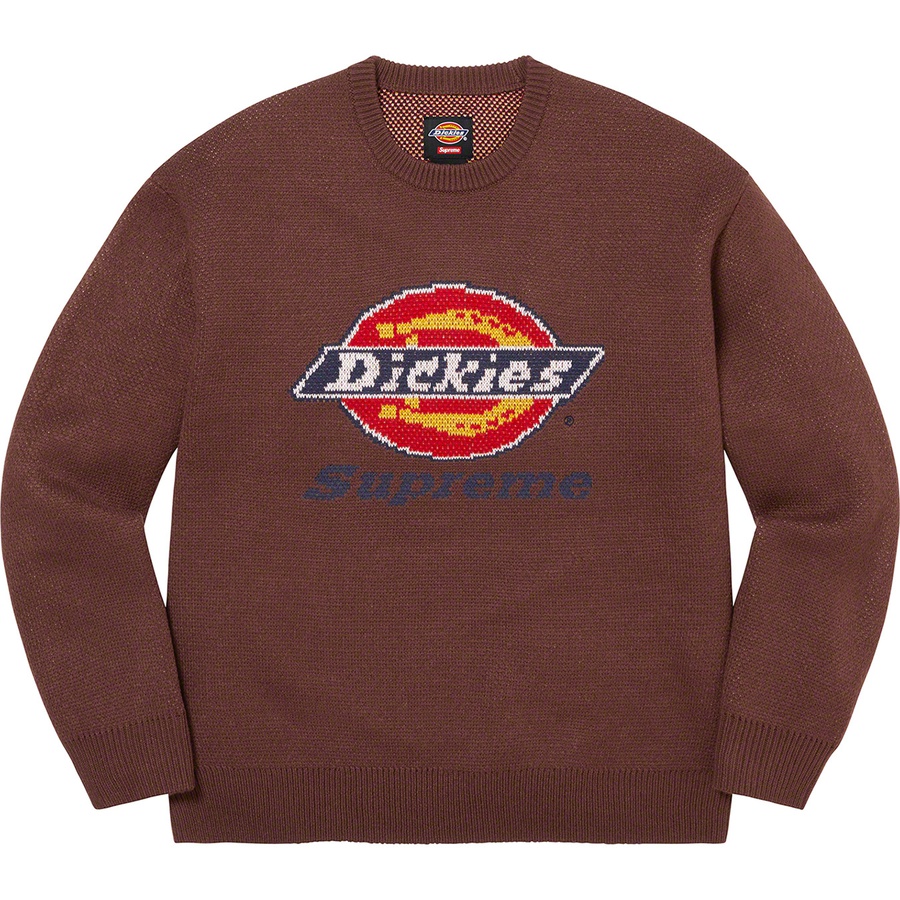 Details on Supreme Dickies Sweater Brown from fall winter
                                                    2022 (Price is $148)