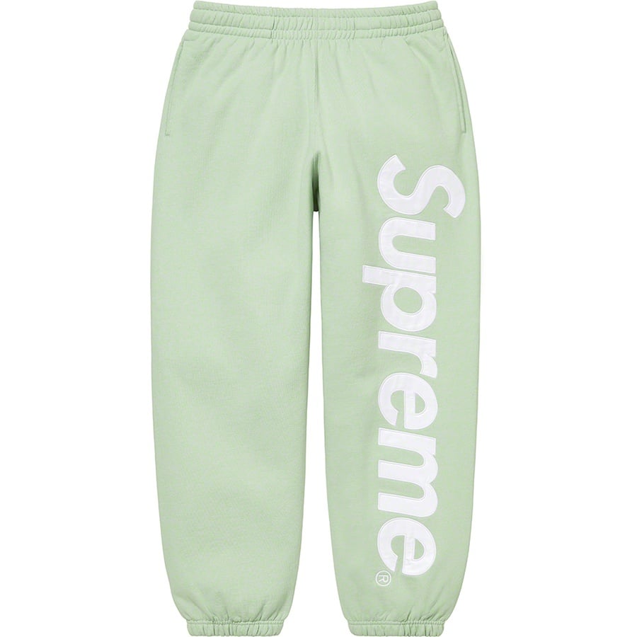 Details on Satin Appliqué Sweatpant Mint from fall winter
                                                    2022 (Price is $148)