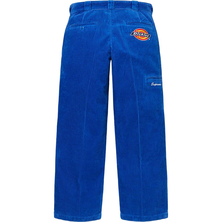 Details on Supreme Dickies Double Knee Corduroy Work Pant Royal from fall winter
                                                    2022 (Price is $138)