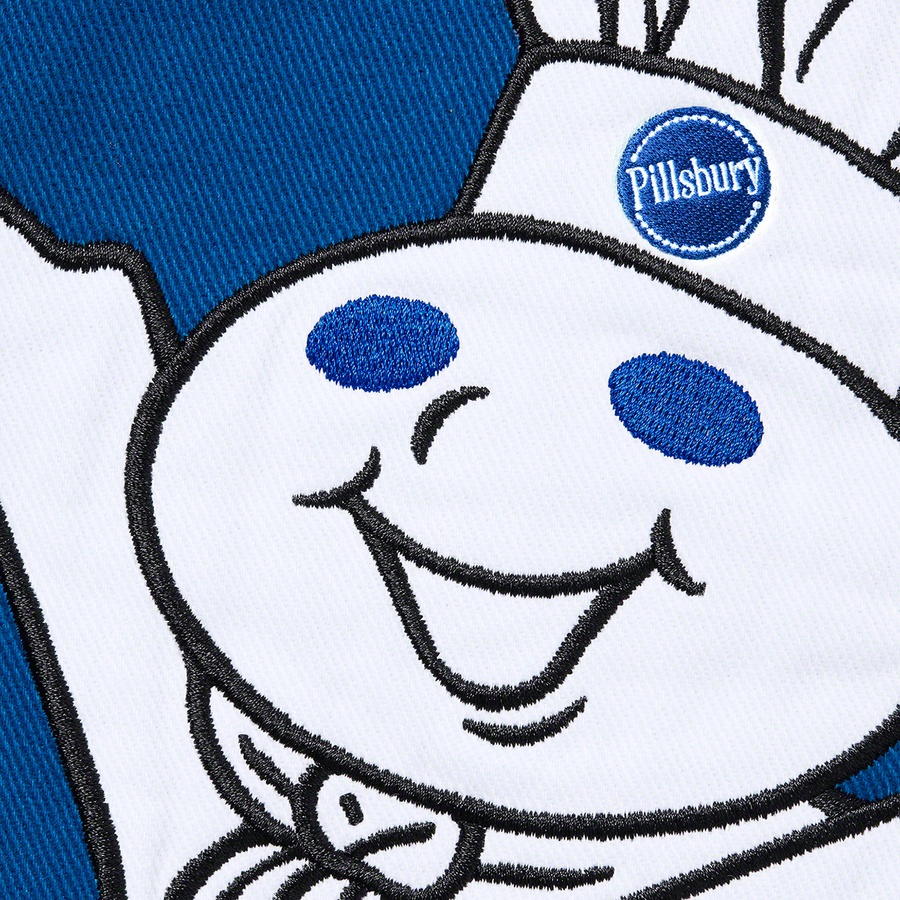 Details on Supreme Mitchell & Ness Doughboy Twill Varsity Jacket Blue from fall winter
                                                    2022 (Price is $368)
