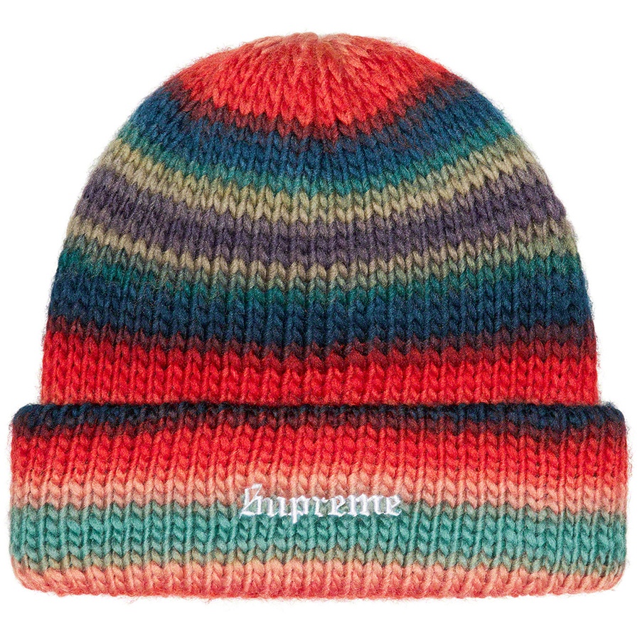 Details on Ombre Stripe Beanie Navy from fall winter
                                                    2022 (Price is $44)