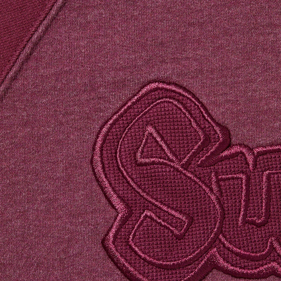 Details on Gonz Appliqué Zip Up Hooded Sweatshirt Burgundy from fall winter
                                                    2022 (Price is $168)