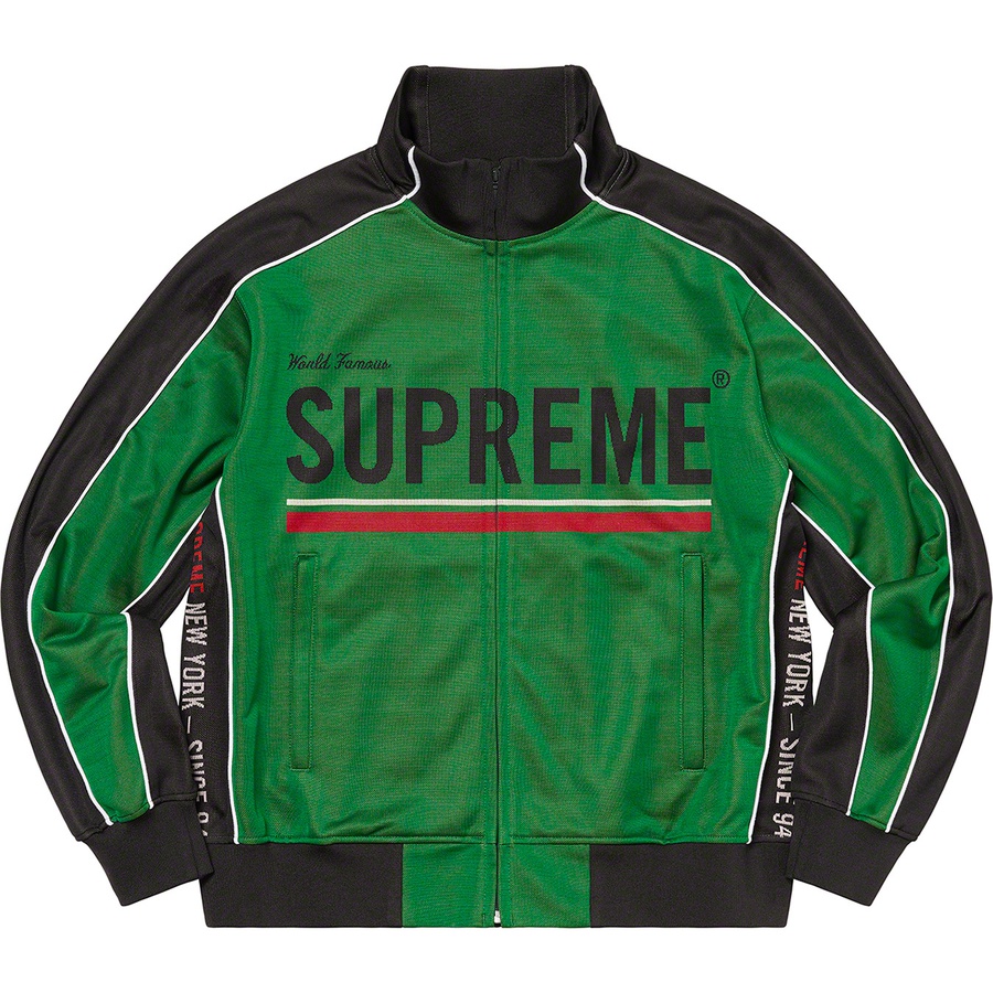 Details on World Famous Jacquard Track Jacket Green from fall winter
                                                    2022 (Price is $168)