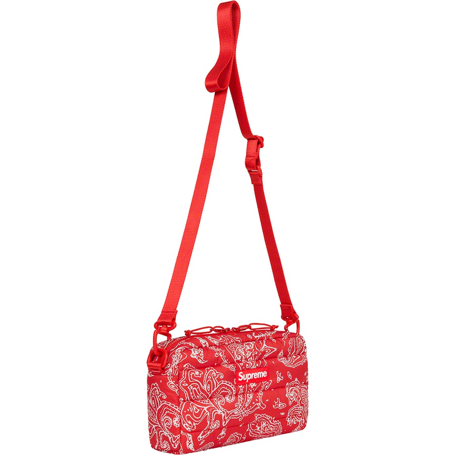 Details on Puffer Side Bag Red Paisley from fall winter
                                                    2022 (Price is $58)