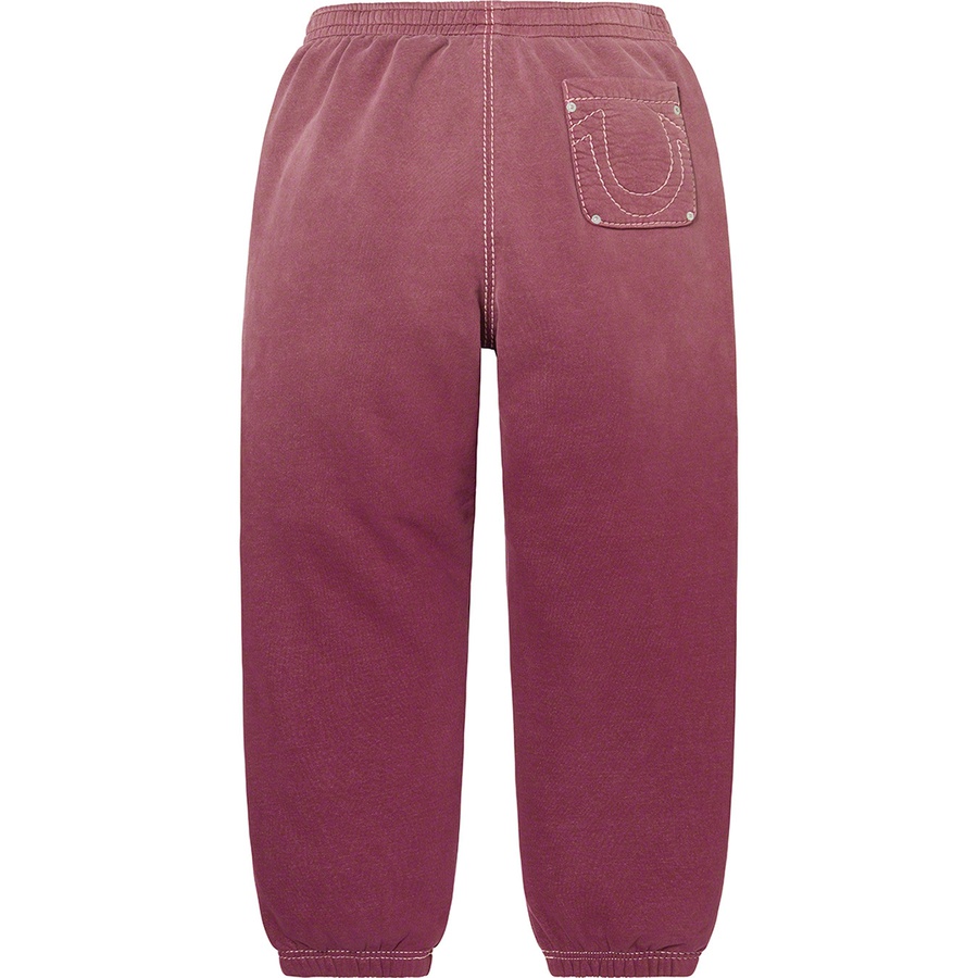 Details on Supreme True Religion Sweatpant Eggplant from fall winter
                                                    2022 (Price is $198)