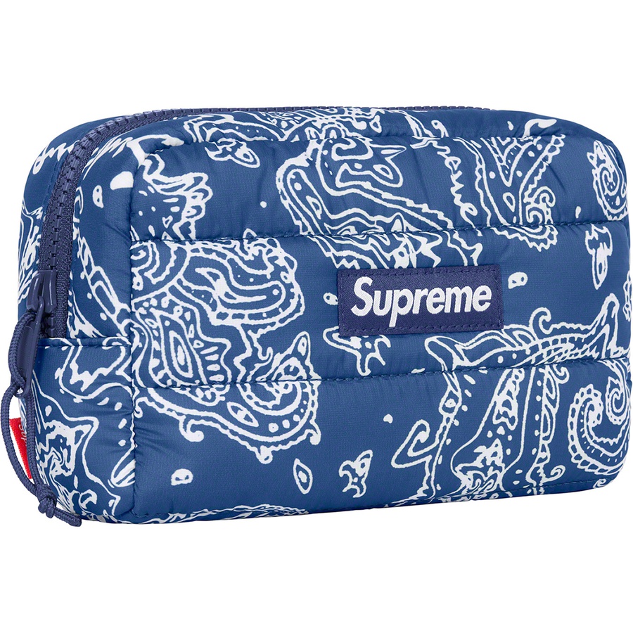 Details on Puffer Pouch Blue Paisley from fall winter
                                                    2022 (Price is $48)