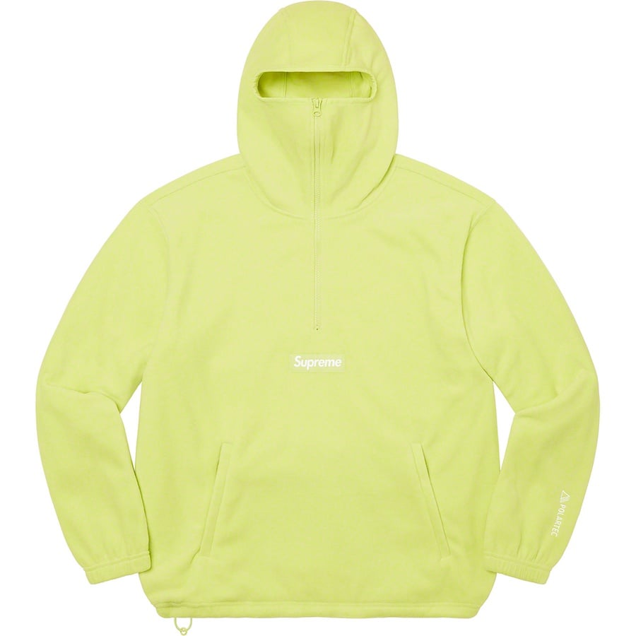 Details on Polartec Facemask Half Zip Pullover Lime from fall winter
                                                    2022 (Price is $148)