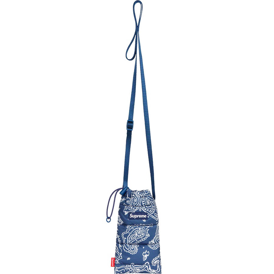 Details on Puffer Neck Pouch Blue Paisley from fall winter
                                                    2022 (Price is $30)