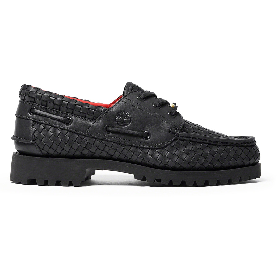 Details on Supreme Timberland Woven 3-Eye Lug Shoe Black from fall winter
                                                    2022 (Price is $198)