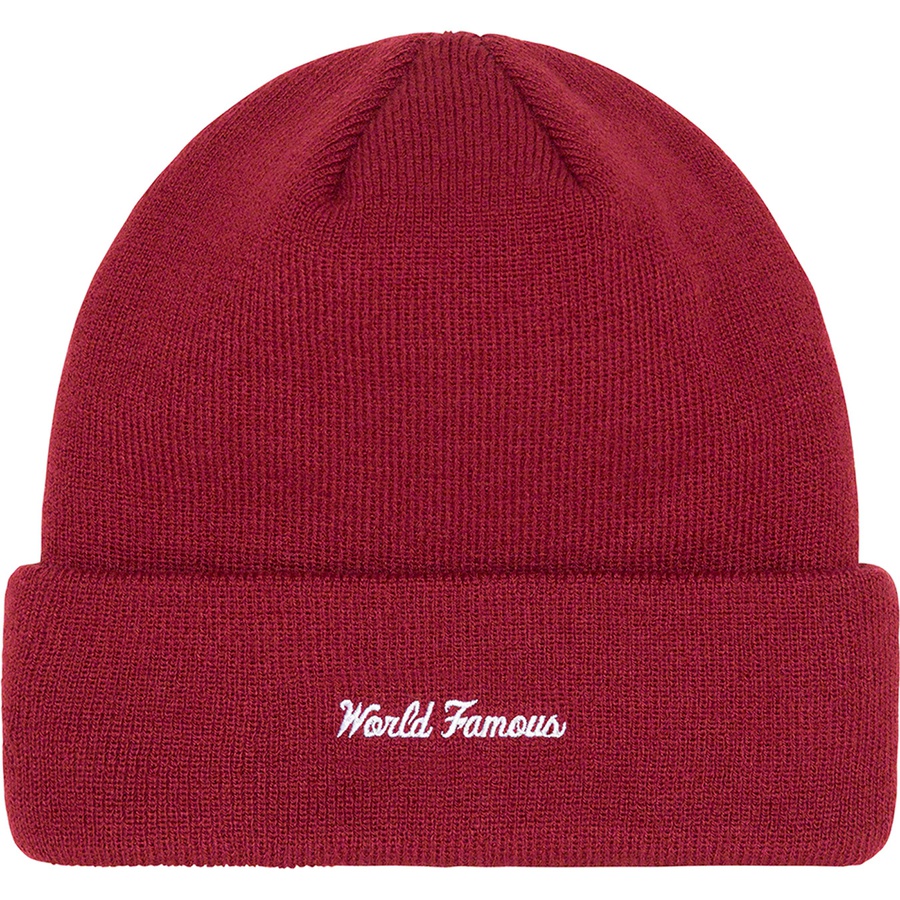 Details on New Era Box Logo Beanie Cardinal from fall winter
                                                    2022 (Price is $40)