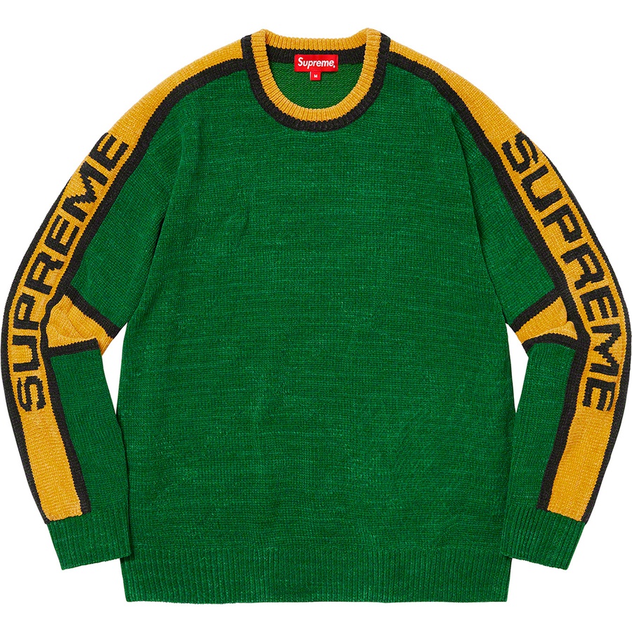 Details on Stripe Chenille Sweater Green from fall winter
                                                    2022 (Price is $148)