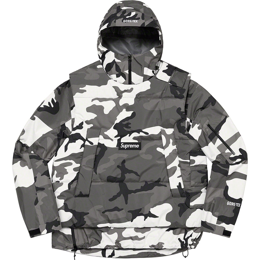 Details on 2-in-1 GORE-TEX Shell + WINDSTOPPER Vest Snow Camo from fall winter
                                                    2022 (Price is $498)