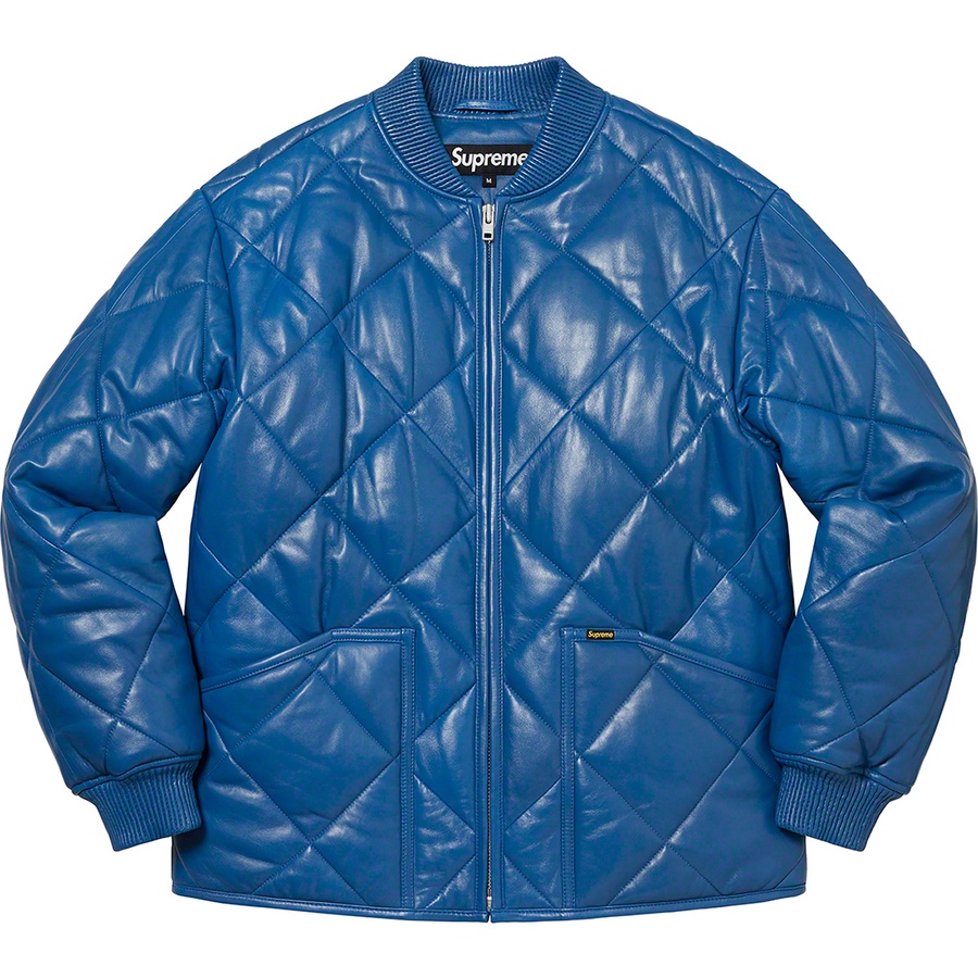 Details on Quilted Leather Work Jacket Royal from fall winter
                                                    2022 (Price is $598)
