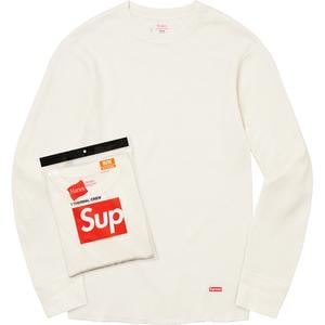 supreme hanes thermal crew black