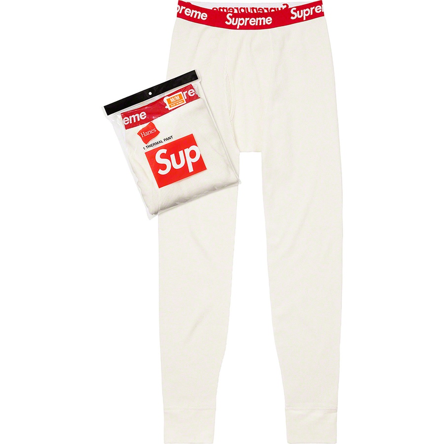 Details on Supreme Hanes Thermal Pant (1 Pack) Natural from fall winter
                                                    2022 (Price is $30)