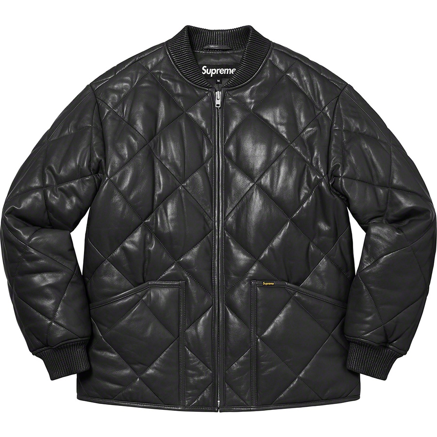 Details on Quilted Leather Work Jacket Black from fall winter
                                                    2022 (Price is $598)