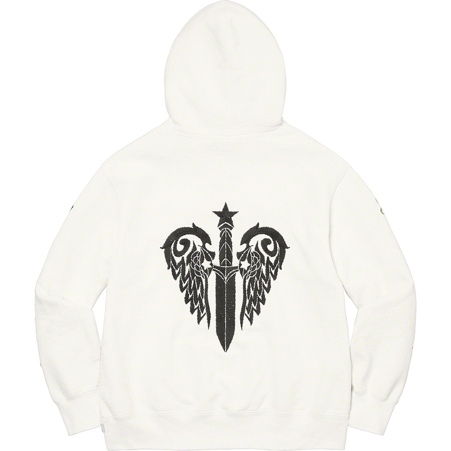 Details on Supreme The Great China Wall Sword Hooded Sweatshirt White from fall winter
                                                    2022 (Price is $198)