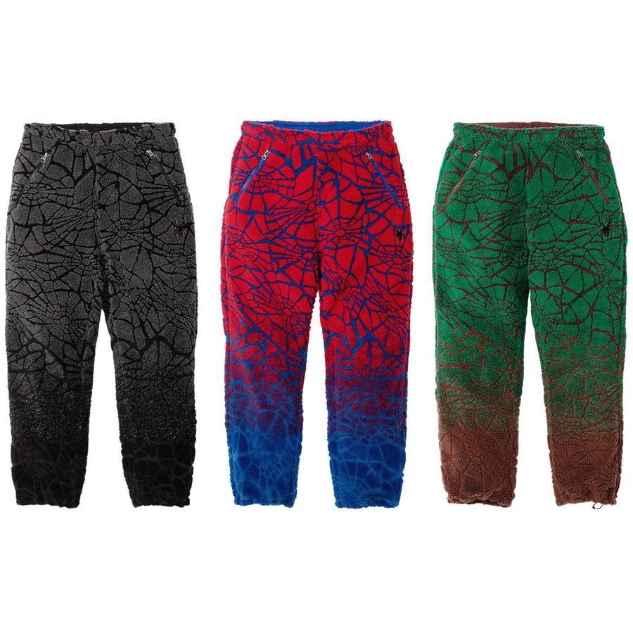 Details on Supreme Spyder Web Polar Fleece Pant from fall winter
                                            2022 (Price is $198)