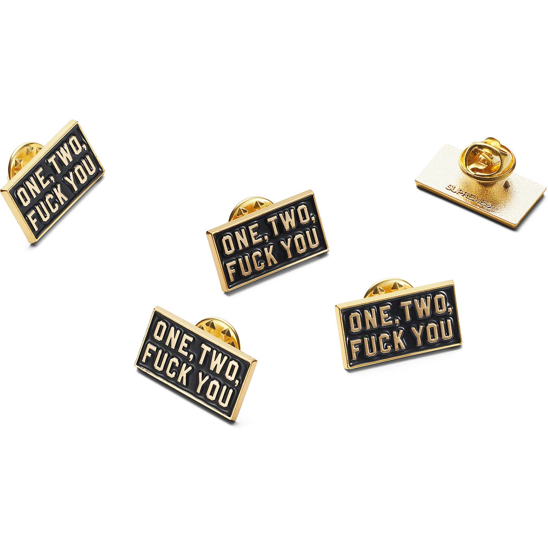 Details on One Two Fuck You Pin Gold from spring summer
                                                    2023 (Price is $8)