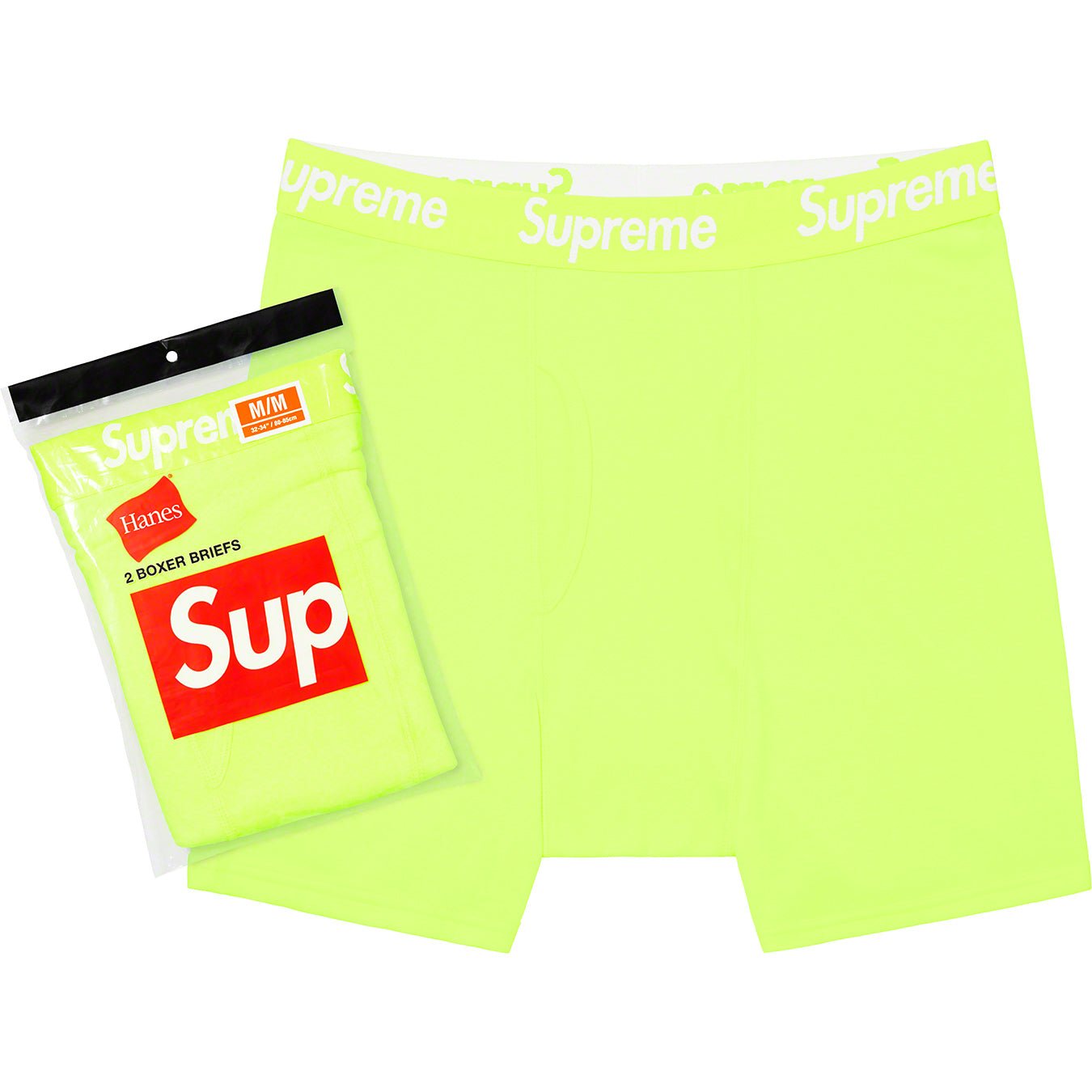 Authentic Supreme / Hanes Black Boxer Briefs Underwear (2 Pack) SMALL / S  28-30