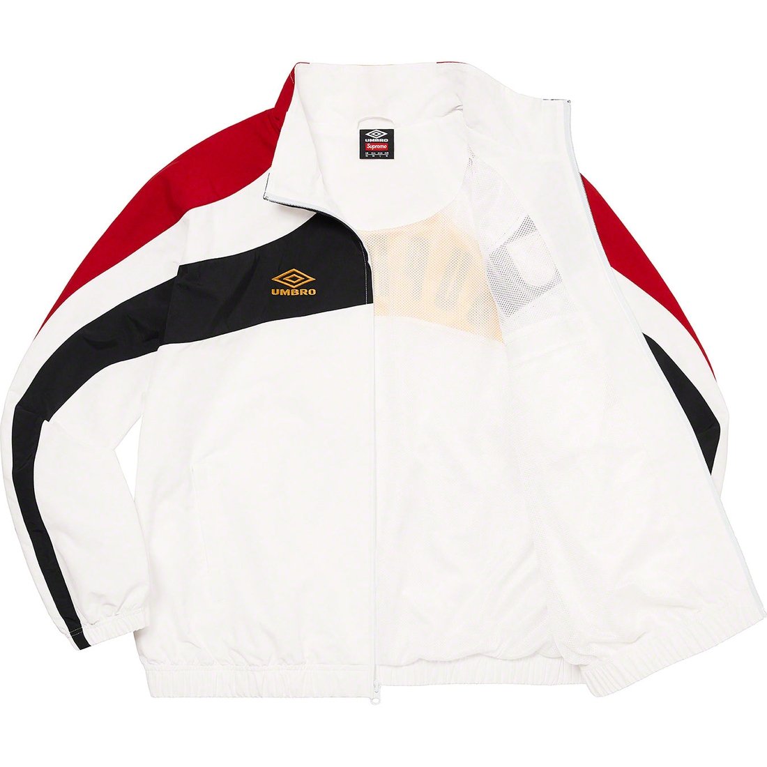 Details on Supreme Umbro Track Jacket White from spring summer
                                                    2023 (Price is $188)