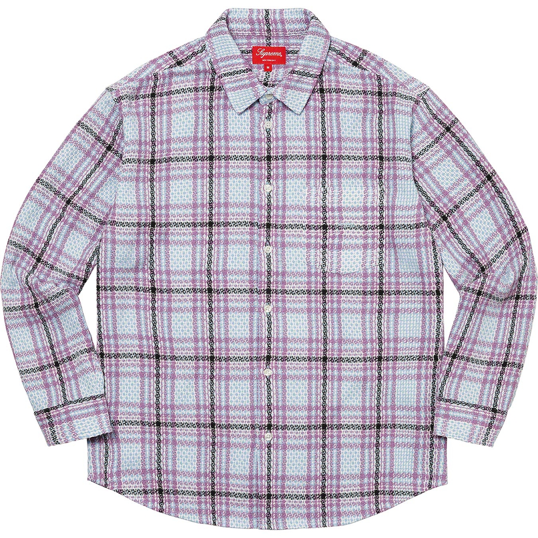 Details on Basket Weave Plaid Shirt Light Blue from spring summer
                                                    2023 (Price is $138)