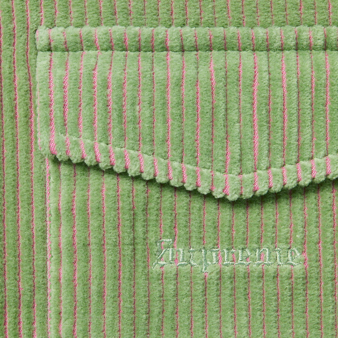 Details on 2-Tone Corduroy Zip Up Shirt Green from spring summer
                                                    2023 (Price is $148)