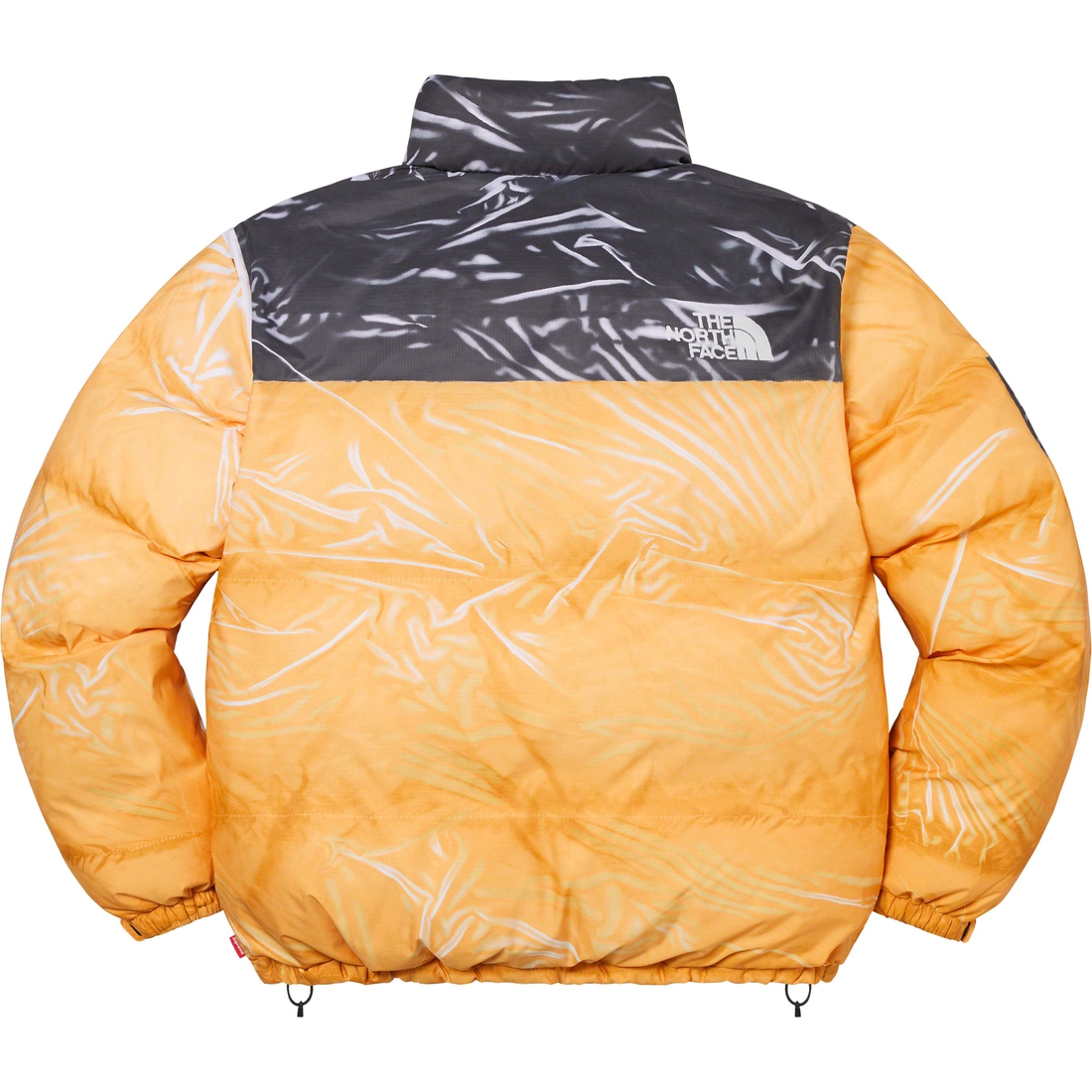 Details on Supreme The North Face Trompe L’oeil Printed Nuptse Jacket Yellow from spring summer
                                                    2023 (Price is $398)