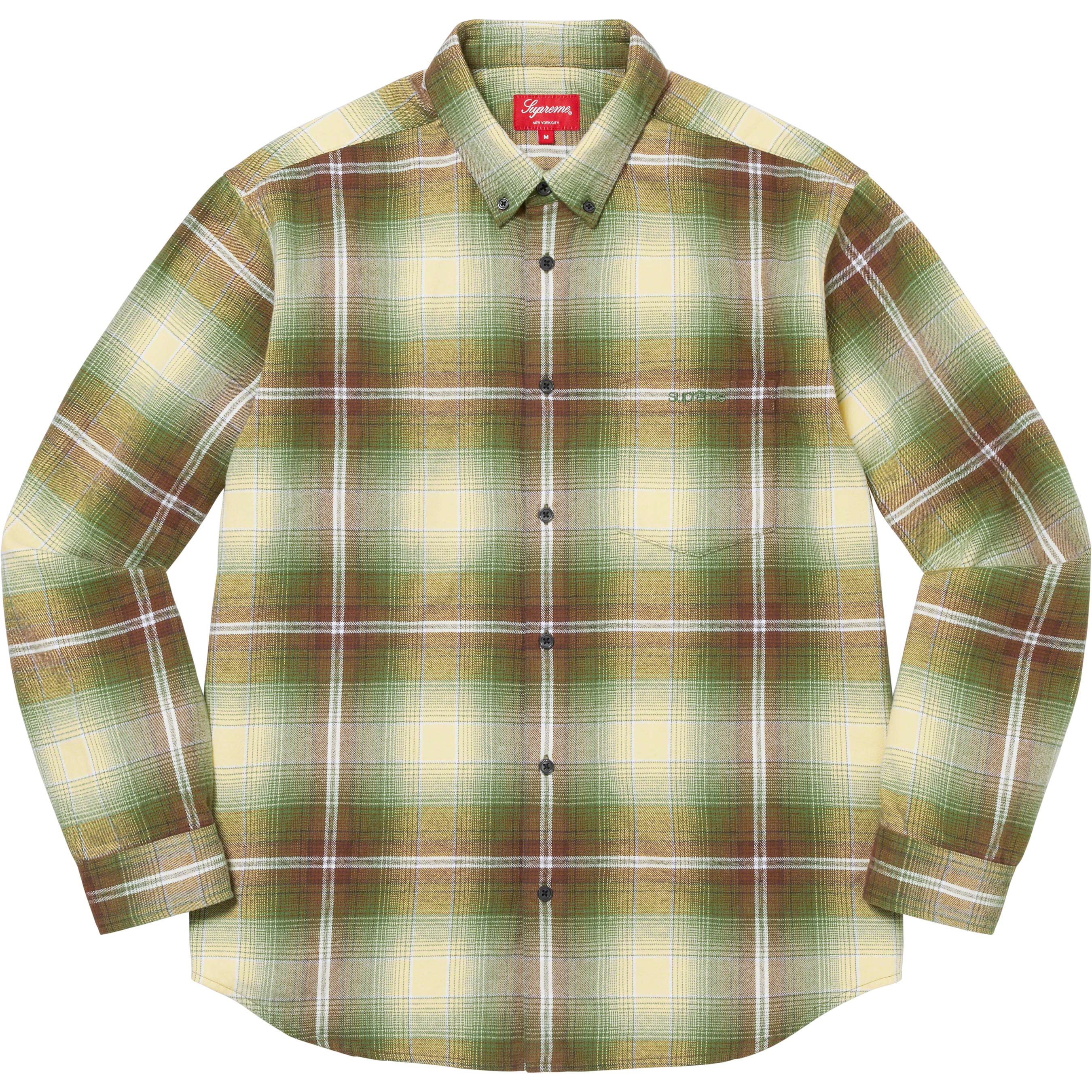 シュプリーム　Shadow Plaid Flannel Shirt Green