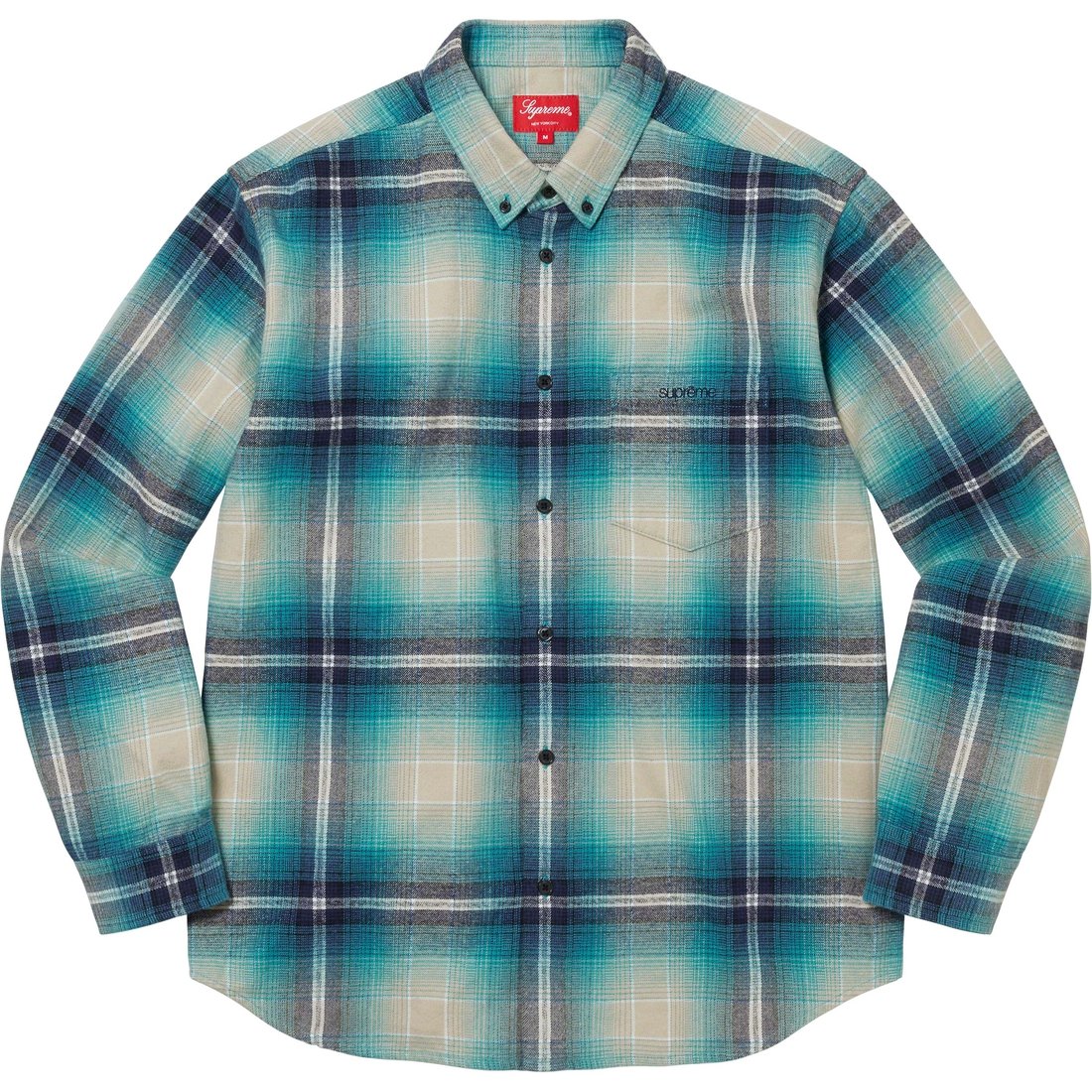 Details on Shadow Plaid Flannel Shirt Blue from spring summer
                                                    2023 (Price is $128)