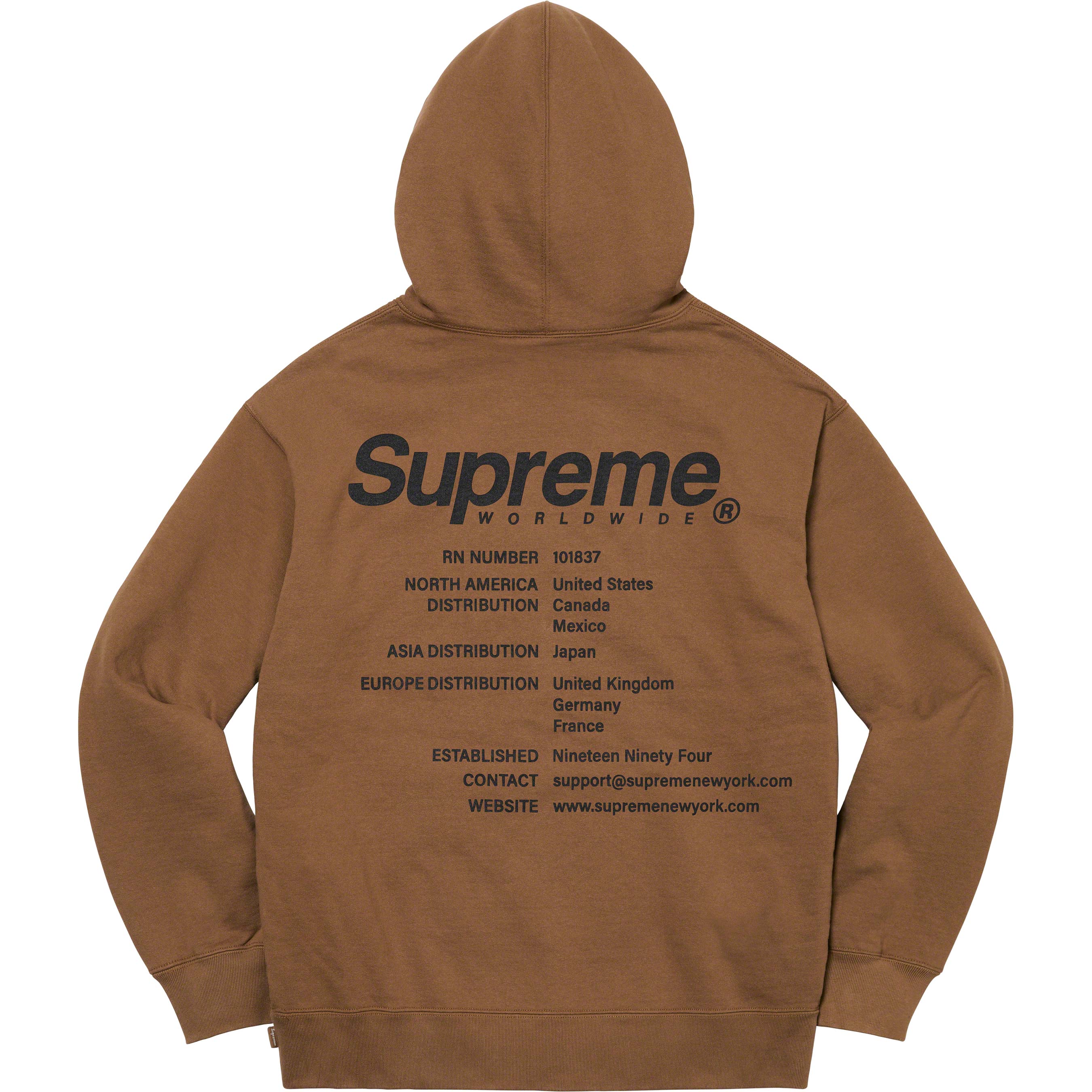 supreme worldwide hooded グレーM