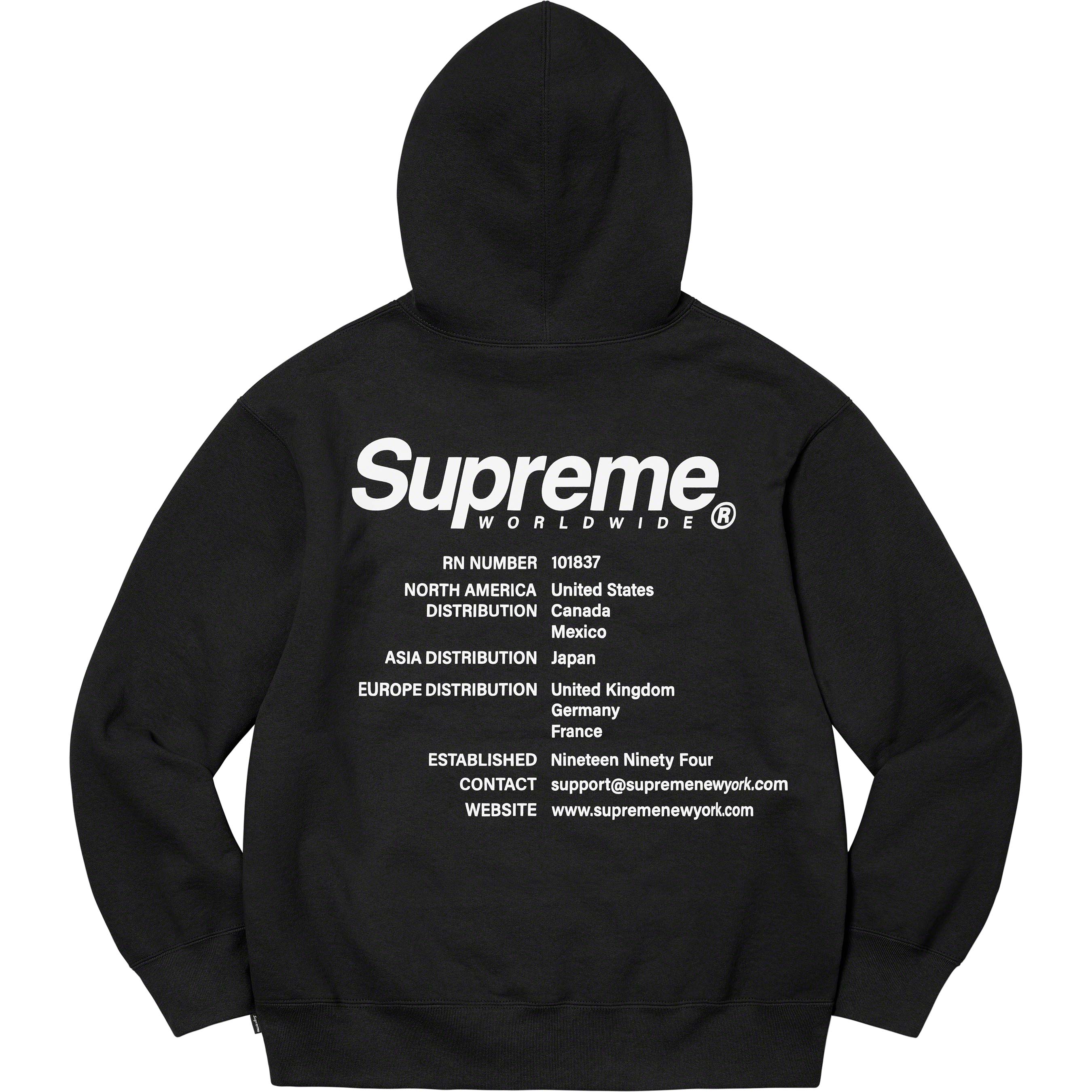 Supreme Worldwide Hooded Sweatshirt L-
