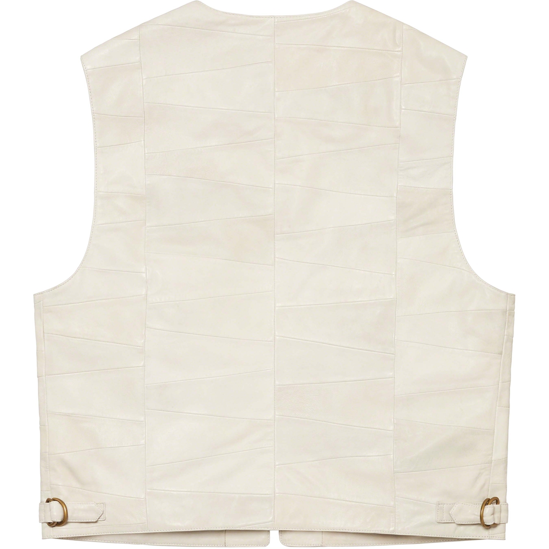 Details on Patchwork Leather Cargo Vest White from spring summer
                                                    2023 (Price is $398)