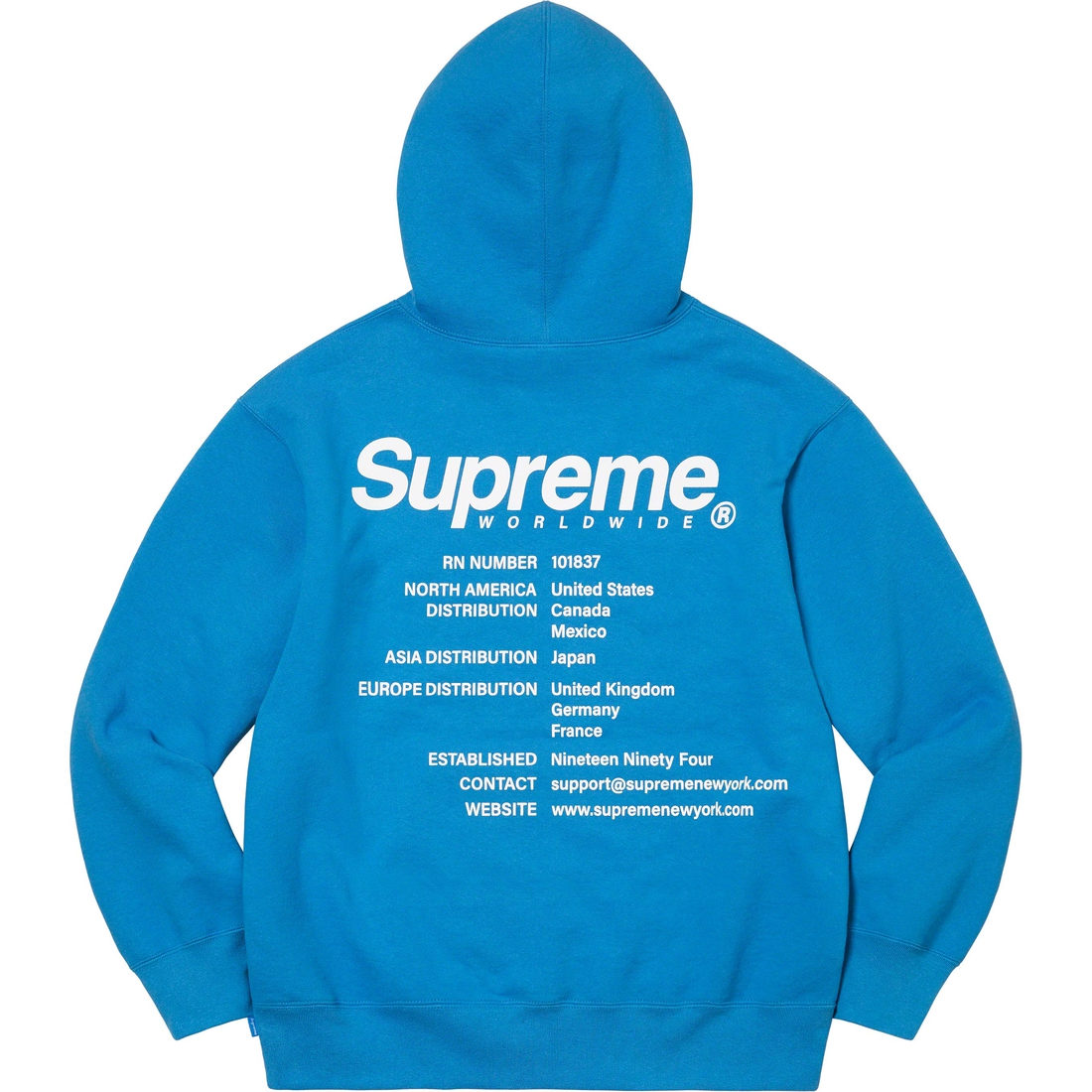 Details on Worldwide Hooded Sweatshirt Blue from spring summer
                                                    2023 (Price is $158)