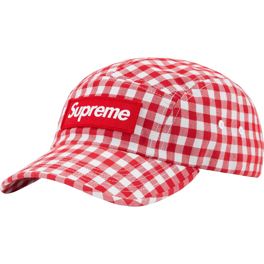 Details on Gingham Camp Cap Red from spring summer
                                                    2023 (Price is $54)