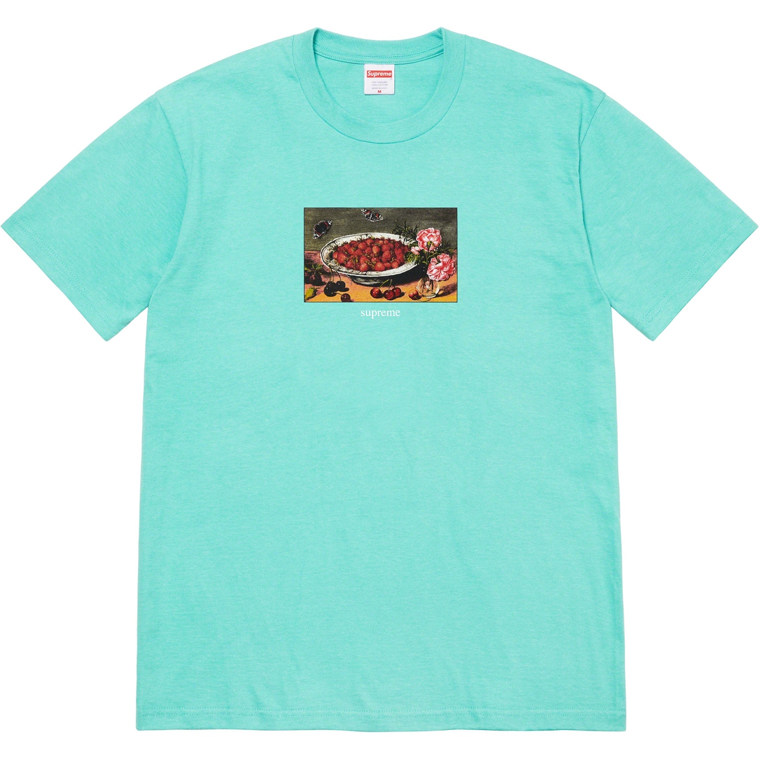 Details on Strawberries Tee Teal from spring summer
                                                    2023 (Price is $40)