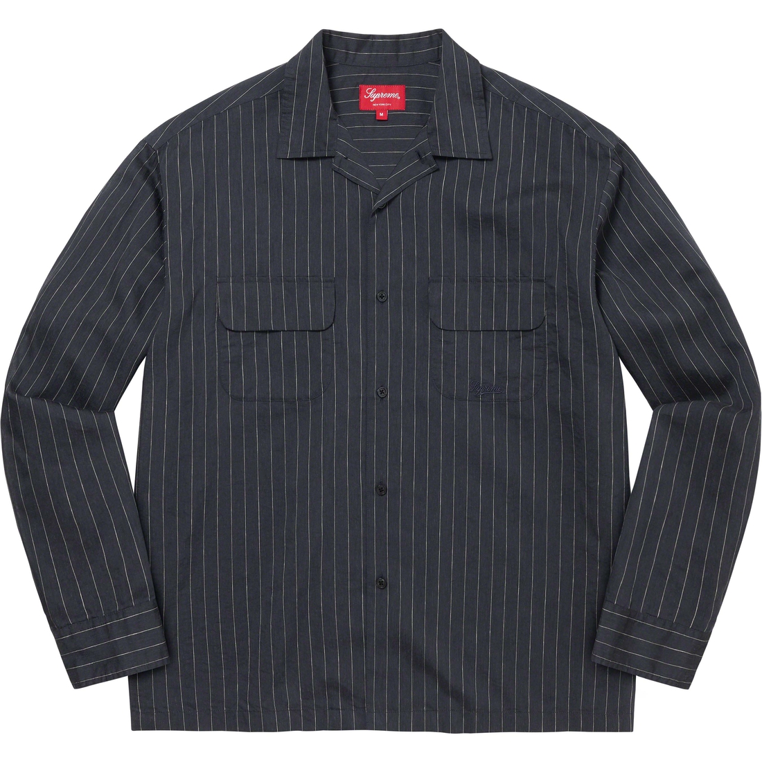 Details on Pinstripe Linen Shirt Navy from spring summer
                                                    2023 (Price is $138)