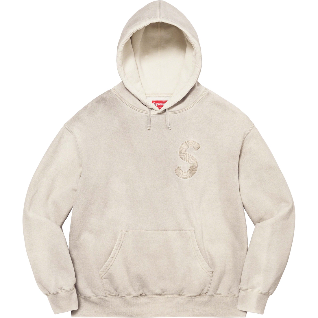 Details on Overdyed S Logo Hooded Sweatshirt Natural from spring summer
                                                    2023 (Price is $158)