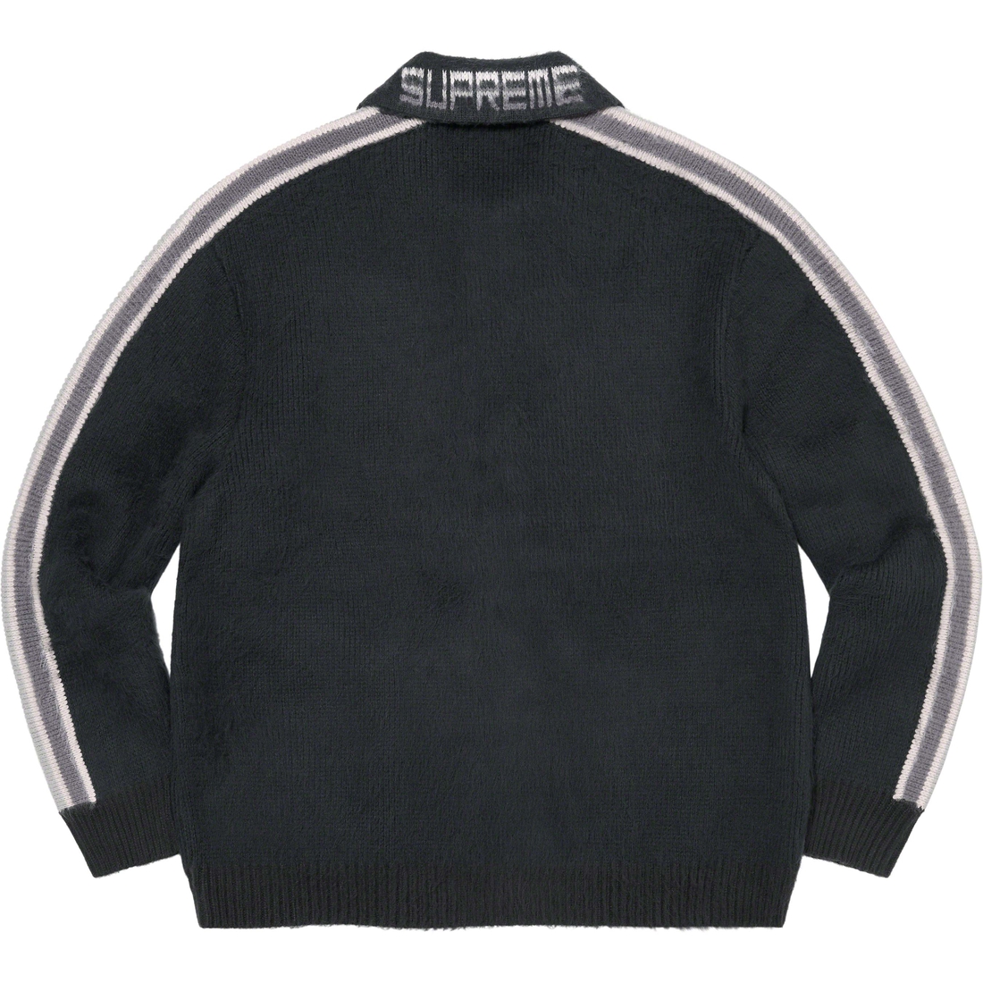 Details on Sleeve Stripe Zip Up Sweater Black from spring summer
                                                    2023 (Price is $188)