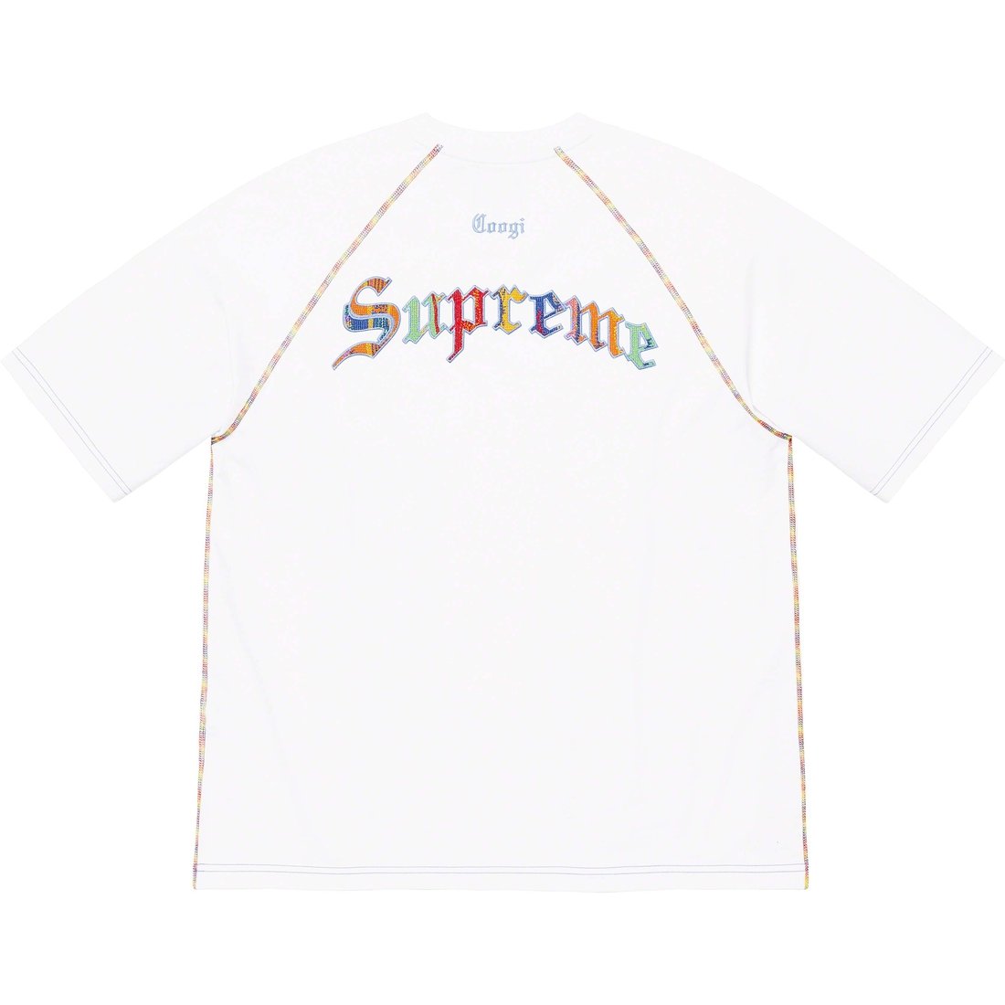 Details on Supreme Coogi Raglan S S Top White from spring summer
                                                    2023 (Price is $110)